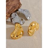 316l Stainless Steel Metal Waterproof Stud Earrings Gold