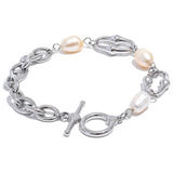 316l Stainless Steel Pearl Chain Bracelet for Women