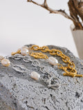 316l Stainless Steel Pearl Chain Bracelet for Women