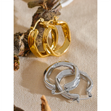 316l Stainless Steel Round Hoop Earrings Minimalist Jewelry Women Gift
