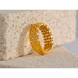 316l Stainless Steel 18K Plated Ring for Women