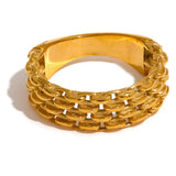 316l Stainless Steel 18K Plated Ring for Women