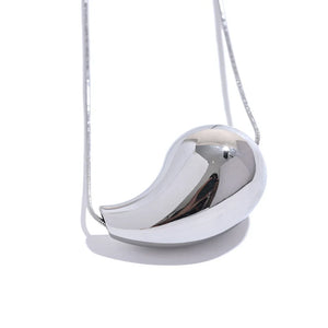 316l Stainless Steel Water Drop Hollow Pendant Necklace for Women