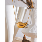 316l Stainless Steel Water Drop Hollow Pendant Necklace for Women