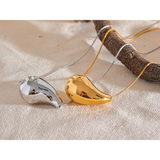 316l Stainless Steel Water Drop Hollow Pendant Necklace for Women