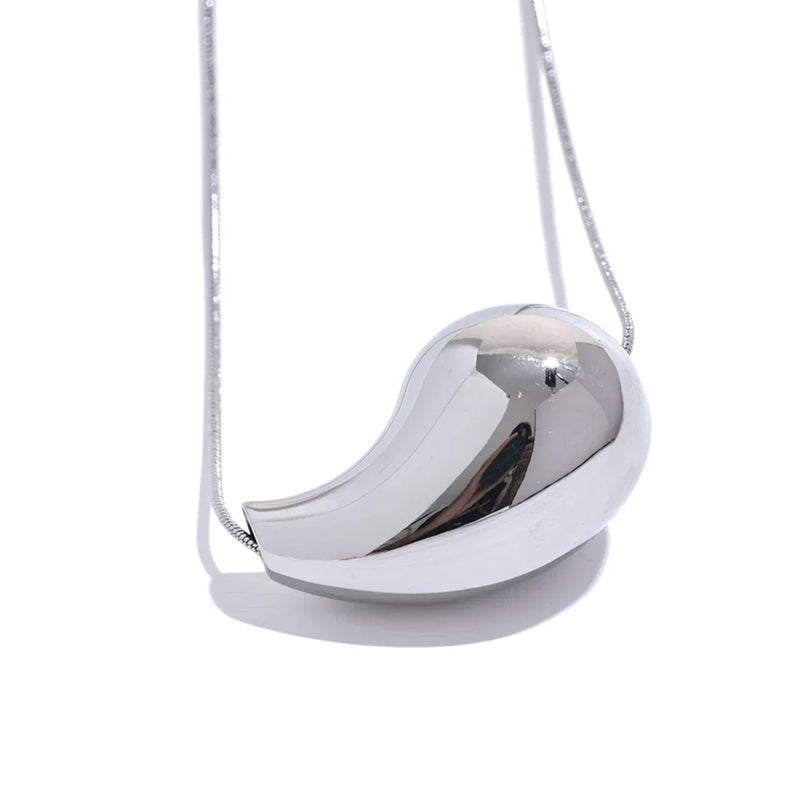 316l Stainless Steel Water Drop Hollow Pendant Necklace for Women