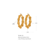 40mm Stainless Steel Bamboo Geometric Hoop Earrings