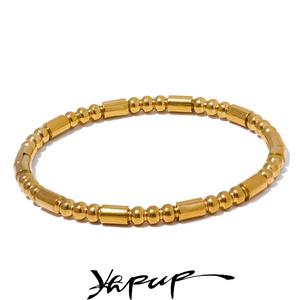 Waterproof Stainless Steel Bead Bracelet Bangle for Women