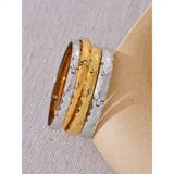 60mm Stainless Steel Texture Bracelet Bangle Silver Metal