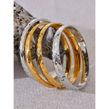 60mm Stainless Steel Texture Bracelet Bangle Silver Metal
