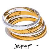 60mm Stainless Steel Texture Bracelet Bangle Silver Metal