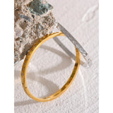 Stainless Steel Bangle Bracelet CZ 18K Plated Statement Jewelry