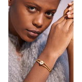60mm Shell Square SS 18k Bangle Bracelet Women Jewelry