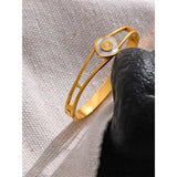 60mm Shell Square SS 18k Bangle Bracelet Women Jewelry