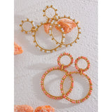 Colorful Crystal Beads Hollow Drop Dangle Earrings Women Summer Y2K Jewelry