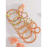 Colorful Crystal Beads Hollow Drop Dangle Earrings Women Summer Y2K Jewelry