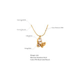 Shell Zircon Butterfly Pendant Golden Chain Necklace