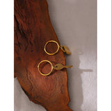 Asymmetrical Lock Key Hoop Earrings 18K Plated Stainless Steel Jewelry