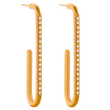 Stainless Steel Pearl Earrings Waterproof Statement Exaggerated Jewelry