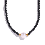 Crystal Beads Chain Pearl Collar Necklace for Women