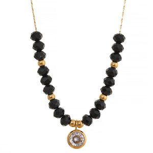 CZ Pendant Necklace Stainless Steel Chain Charm Jewelry