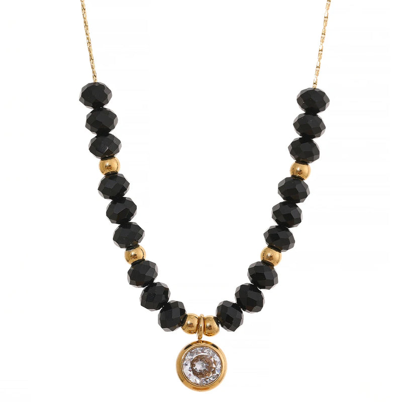 CZ Pendant Necklace Stainless Steel Chain Charm Jewelry