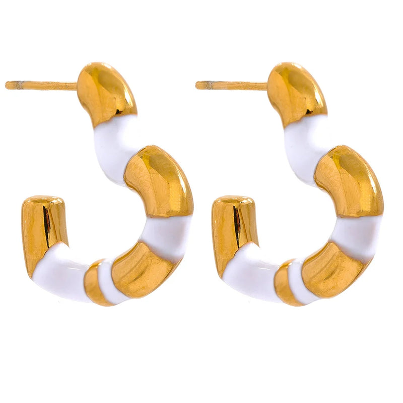 Heart Huggie Earrings Stainless Steel Waterproof Charm Jewelry