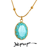 Amazonite Stone Pendant Collar Necklace for Women