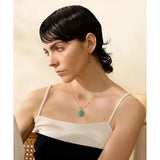 Amazonite Stone Pendant Collar Necklace for Women
