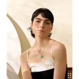 Amazonite Stone Pendant Collar Necklace for Women