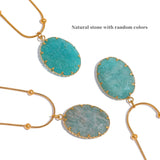 Amazonite Stone Pendant Collar Necklace for Women