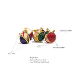 Red Green Dark Resin Huggie Earrings Stainless Steel Style Jewelry Women