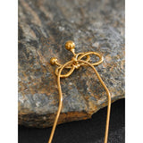 Bow-knot Pendant Stainless Steel Women Short Chain Necklace Charm Metal
