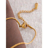 Bow-knot Pendant Stainless Steel Women Short Chain Necklace Charm Metal