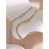 Butterfly Snake Chain Bangle Bracelet Stainless Steel Golden Waterproof Jewelry