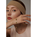 Butterfly Snake Chain Bangle Bracelet Stainless Steel Golden Waterproof Jewelry