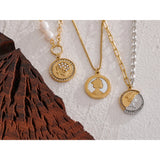 Cast Portrait Queen Coin Pendant Necklace Charm
