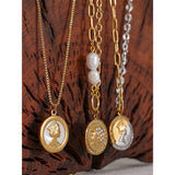 Cast Portrait Queen Coin Pendant Necklace Charm