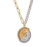 Cast Portrait Queen Coin Pendant Necklace Charm