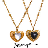 Stainless Steel Heart Pendant Charm Necklace Romantic Jewelry Gift