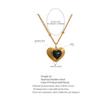 Stainless Steel Heart Pendant Charm Necklace Romantic Jewelry Gift