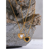 Stainless Steel Heart Pendant Charm Necklace Romantic Jewelry Gift