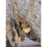 Stainless Steel Heart Pendant Charm Necklace Romantic Jewelry Gift