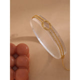 Stainless Steel Gypsophila Knot Cuff Bracelet 18k Plated Bangle Bijoux
