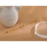 Stainless Steel Gypsophila Knot Cuff Bracelet 18k Plated Bangle Bijoux