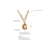 Natural Pearl Drop Pendant Necklace 18k Plated Chain Collar Jewelry