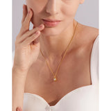 Natural Pearl Drop Pendant Necklace 18k Plated Chain Collar Jewelry