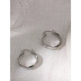 Charm Metal Layered Round Hoop Earrings Stainless Steel 18 K Plated