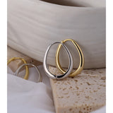Geometric Texture Hoop Earrings Plated Statement Party Gift Jewelry