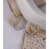 Geometric Texture Hoop Earrings Plated Statement Party Gift Jewelry
